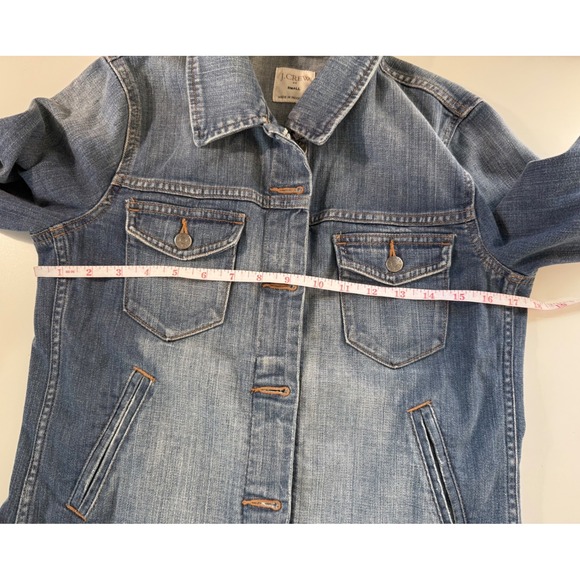 J‎ Crew Denim Jacket Blue Jean Trucker Style Button Up Women's Small Normcore - Picture 9 of 11